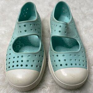 Native Kid's Light Blue Juniper Mary Jane Slip On Cut Out Shoes Size 12